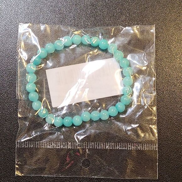 Amazonite Bracelet Handmade 6mm Grade AA Blue Amazonite Beads 7in" - Picture 4 of 5